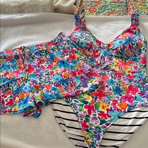 Tommy Bahama Watercolor One Piece Swimsuit and Matching Shorts
